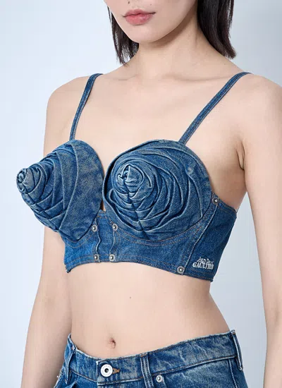 Jean Paul Gaultier Women Denim Bra In Pink