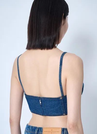 Jean Paul Gaultier Women Denim Bra In Pink
