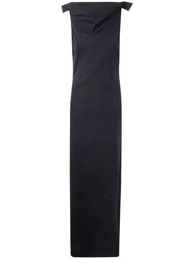 Jean Paul Gaultier Long Backless Dress With Belt On The Back Clothing In Black