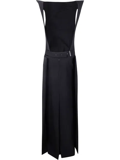 Jean Paul Gaultier Long Backless Dress With Belt On The Back Clothing In Black