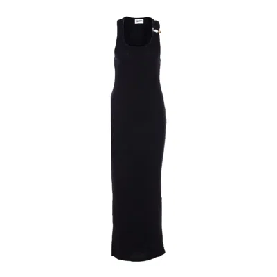 Jean Paul Gaultier Womens Black Ribbed Scoop-neck Cotton-jersey Midi Dress In Black