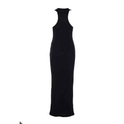 Jean Paul Gaultier Womens Black Ribbed Scoop-neck Cotton-jersey Midi Dress In Black