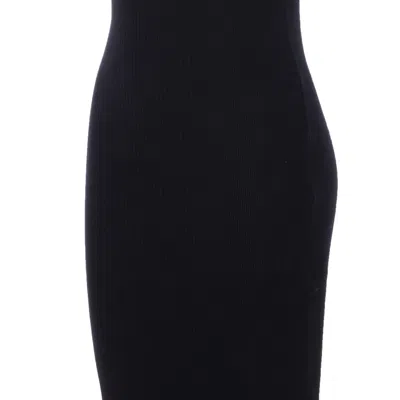 Jean Paul Gaultier Womens Black Ribbed Scoop-neck Cotton-jersey Midi Dress In Black