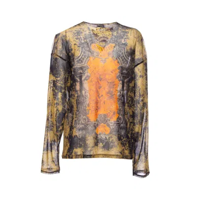 Jean Paul Gaultier Women The Medaillon Print Long Sleeves Top In Green