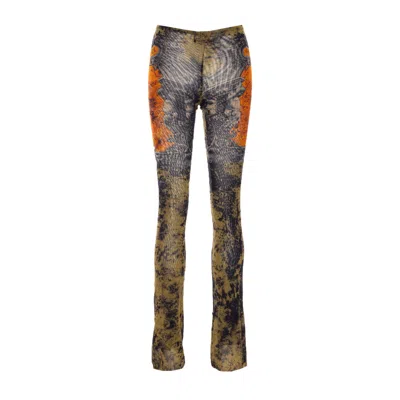 Jean Paul Gaultier Women The Medaillon Print Mesh Trousers In Multi