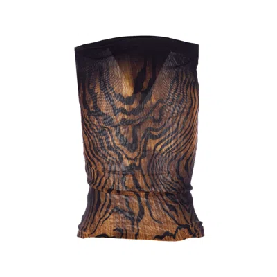 Jean Paul Gaultier Wood-print Sleeveless Top In Brown