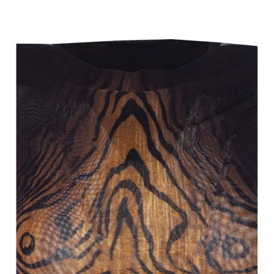 Jean Paul Gaultier Wood-print Sleeveless Top In Brown