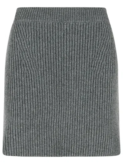 Jil Sander Wool High Waist Miniskirt