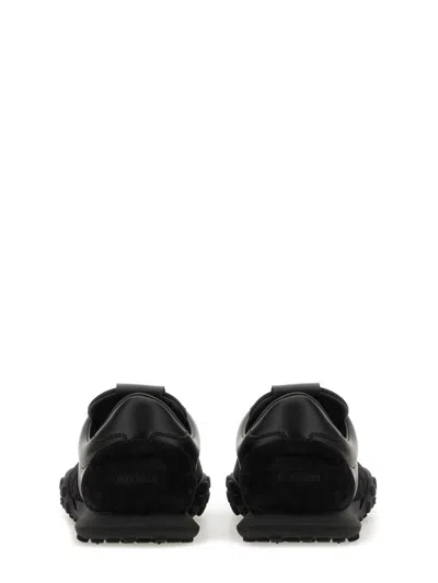 Jil Sander Low Laced Sneakers With Vulcanized Rubber Sole In Black