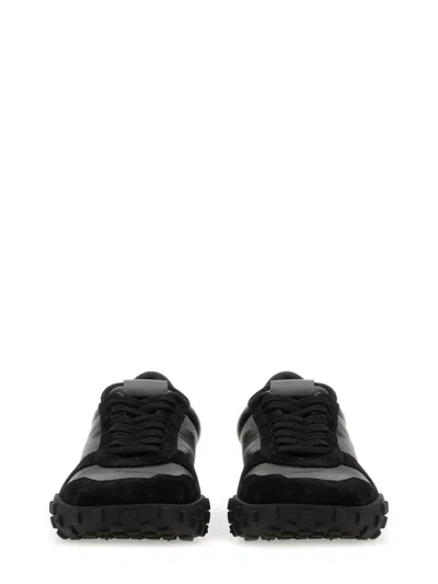 Jil Sander Low Laced Sneakers With Vulcanized Rubber Sole In Black