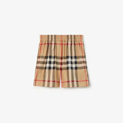 Burberry Vintage Check-pattern Cotton Shorts In Brown