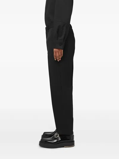 Jil Sander Black Wool Tapered Trousers In Black