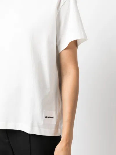 Jil Sander White Logo Pack Of 3 Organic Cotton T-shirt In White