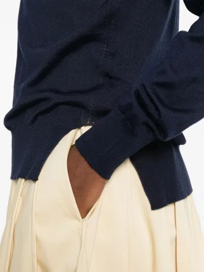 Jil Sander Fitted High-neck Cashmere Sweater In Blue