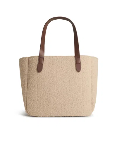 Jw Anderson J. W. Anderson Belt Tote Beige Boiled Wool Shoulder Bag In Pink