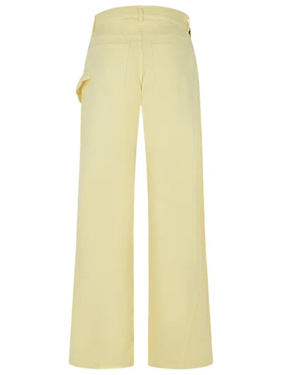 Jw Anderson J. W. Anderson Workwear' Cotton Pants With Yellow Twisted Leg In Neutral