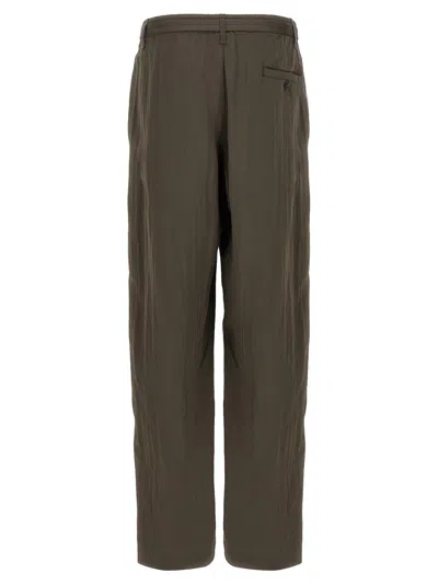 Lemaire Pleated Waistband Trousers With Practical Pockets In Gray