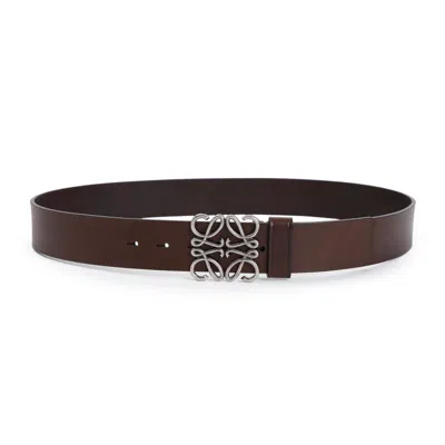Loewe Chunky Anagram Adjustable Calf Skin Belt In Brown