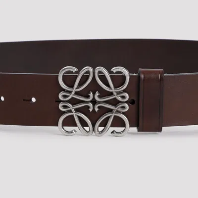 Loewe Chunky Anagram Adjustable Calf Skin Belt In Brown