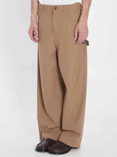 Loewe Men Cotton Carpenter Trousers In Brown