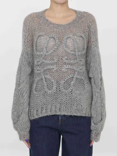 Loewe Logo-embroidered Open-knit Jumper
