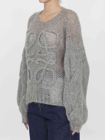Loewe Logo-embroidered Open-knit Jumper