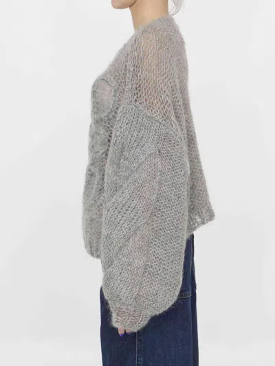 Loewe Logo-embroidered Open-knit Jumper