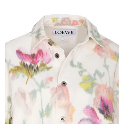 Loewe Floral-print Button-down Overshirt In Neutral