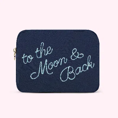 Stoney Clover Lane Hand Embroidered Custom 5 Word Large Pouch