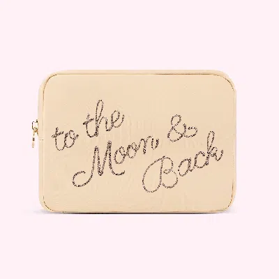 Stoney Clover Lane Hand Embroidered Custom 5 Word Large Pouch