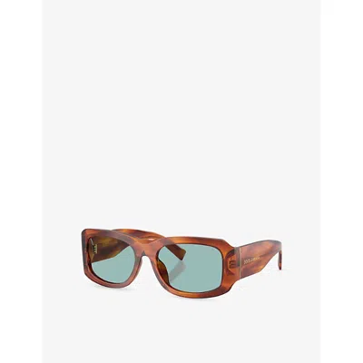 Dolce & Gabbana Womens Brown Dg4503 Rectangular-frame Acetate Sunglasses