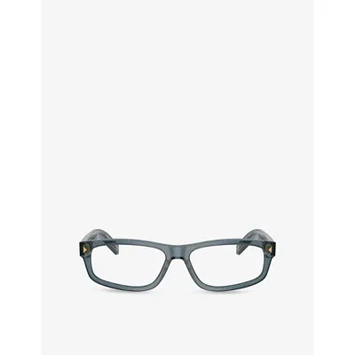 Prada Womens Gold Pr B02v Rectangle-frame Acetate Glasses