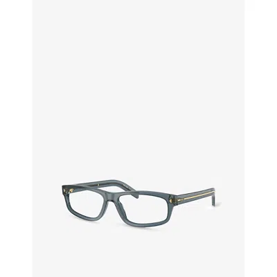 Prada Womens Gold Pr B02v Rectangle-frame Acetate Glasses