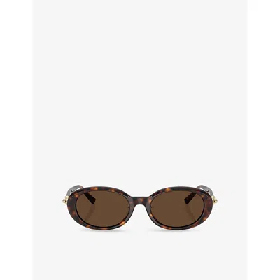 Tiffany & Co Womens Brown Tf4242d Round-frame Tortoiseshell Acetate Sunglasses