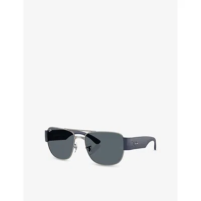 Ray Ban Womens Silver Rb3756 Square-frame Metal Sunglasses