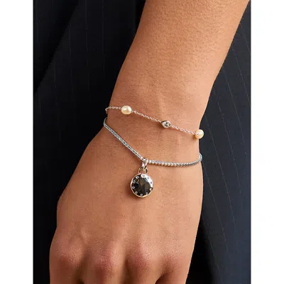 Astrid & Miyu Womens Rhodium P Silver Molten Rhodium-plated Sterling-silver And Zirconia Charm