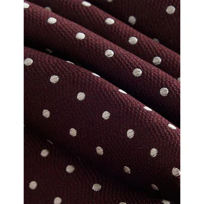 Tom Ford Burgundy Silk Tie With White Polka Dots