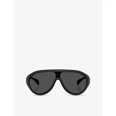 Moncler Womens Black Me8009u Bombolle Oval-frame Nylon Sunglasses