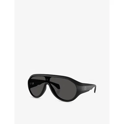 Moncler Womens Black Me8009u Bombolle Oval-frame Nylon Sunglasses