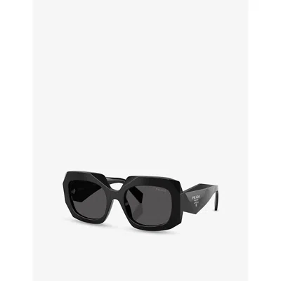 Prada Womens Black Pr B23s Square-frame Acetate Sunglasses