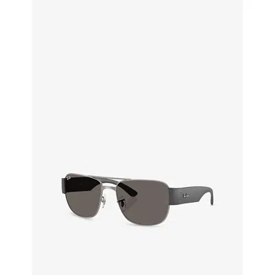 Ray Ban Womens Silver Rb3756 Square-frame Metal Sunglasses