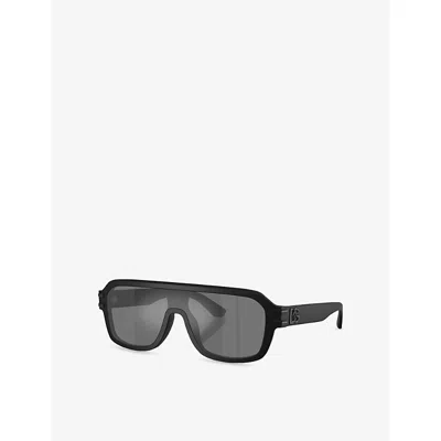 Dolce & Gabbana Womens Black Dg4507 Pilot-frame Acetate Sunglasses