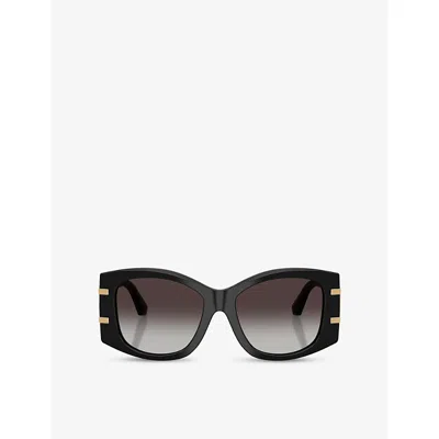 Dolce & Gabbana Womens Black Dg4501 Butterfly-frame Acetate Sunglasses