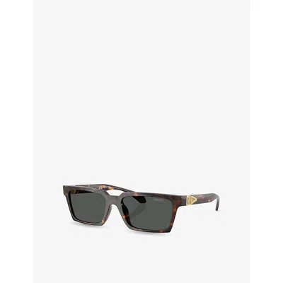 Versace Womens Brown Ve4490u Rectangle-frame Tortoiseshell Acetate Sunglasses