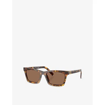 Miu Miu Womens Brown Mu A05s Square-frame Acetate Sunglasses