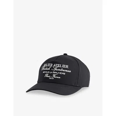 Belier Mens Black Atelier Embroidered Cotton Cap