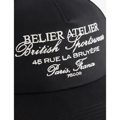 Belier Mens Black Atelier Embroidered Cotton Cap