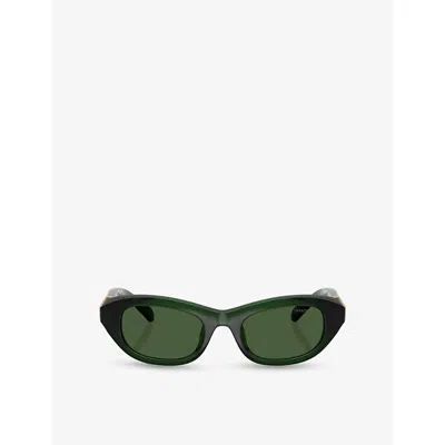Swarovski Womens Green Sk6036u Cat-eye Acetate Sunglasses