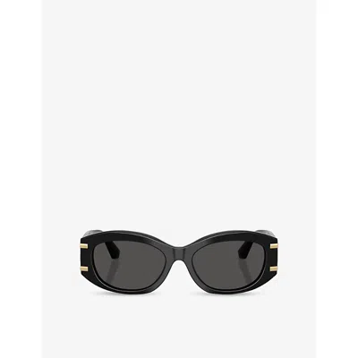 Dolce & Gabbana Womens Black Dg4502 Oval-frame Acetate Sunglasses