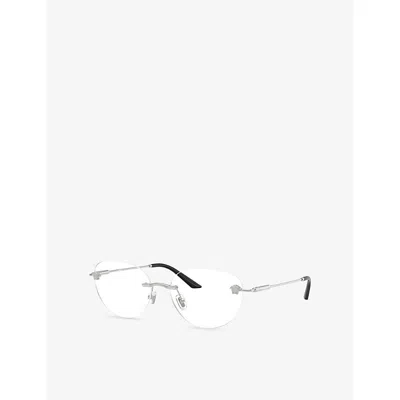Versace Womens Silver Ve1305 Round-frame Metal Optical Glasses